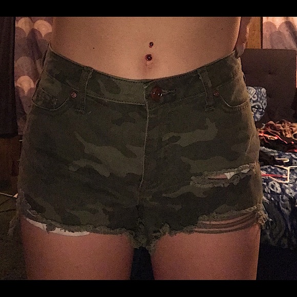 Camo Denim Shorts - Picture 1 of 1